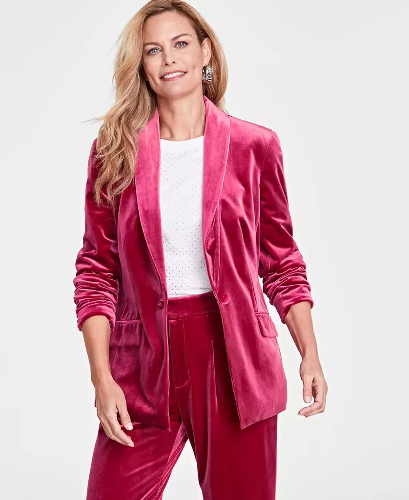 INC International Women's Velvet Blazer, Created for Macy's
