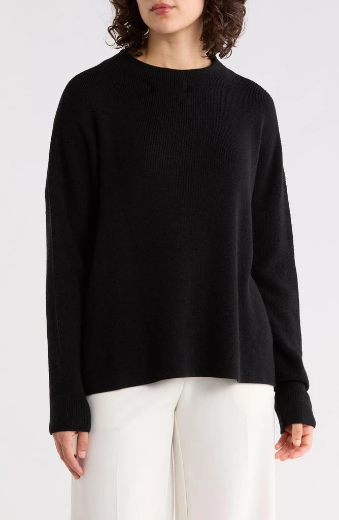 Eileen Fisher Funnel Neck Wool Sweater