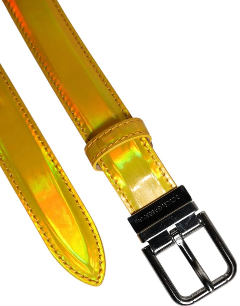 Dolce 
Gabbana Metallic Leather Metal Logo Buckle Men
s Belt (Pre-Owned) 4