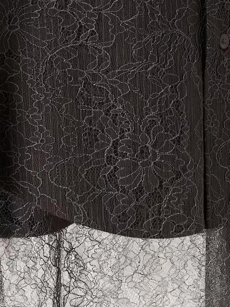 Fendi Pinstriped wool shirt with lace insert 5