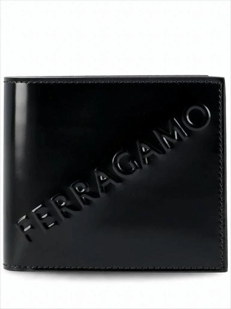 Salvatore Ferragamo Compact Black Calf Leather Wallet