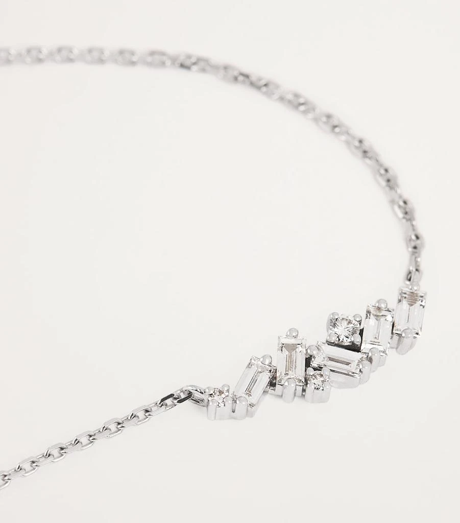 Suzanne Kalan White Gold and Diamond Frenzy Mini Bar Necklace 5