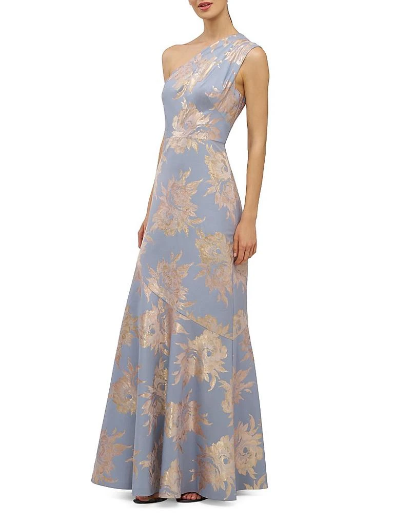 Kay Unger Gianella One-Shoulder Jacquard Gown 6