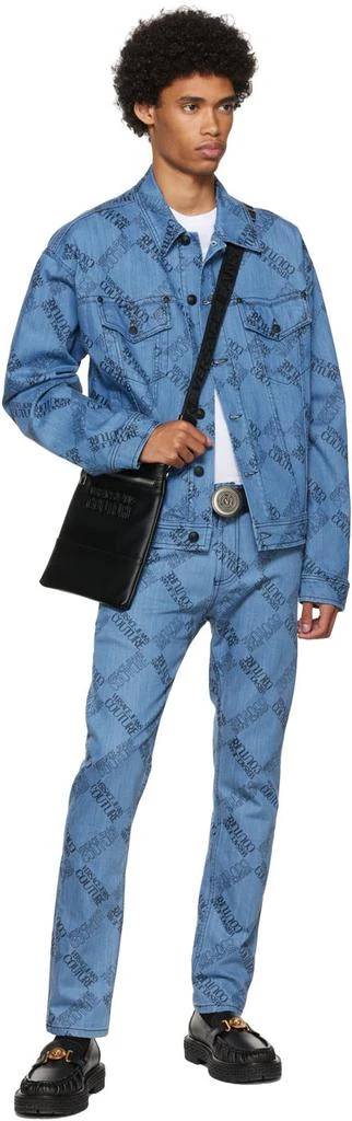 Versace Black V-Emblem Round Buckle Belt 3