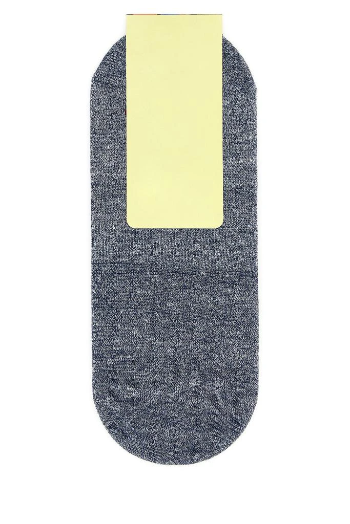 GALLO Melange blue stretch linen blend invisible socks 2