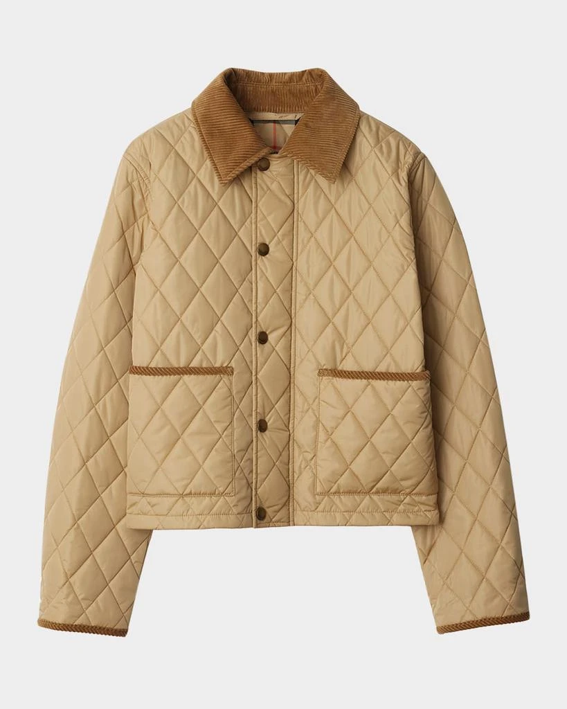 Burberry Corduroy-Collar Quilted Jacket 1