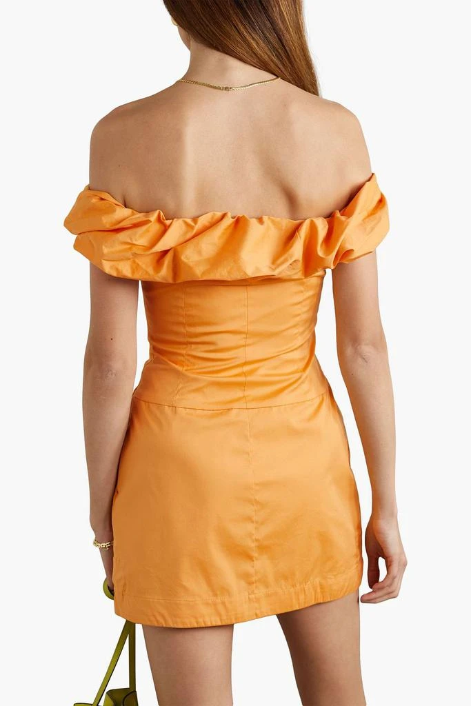 Bondi Born Madeira off-the-shoulder ruffled cotton-blend poplin mini dress 3