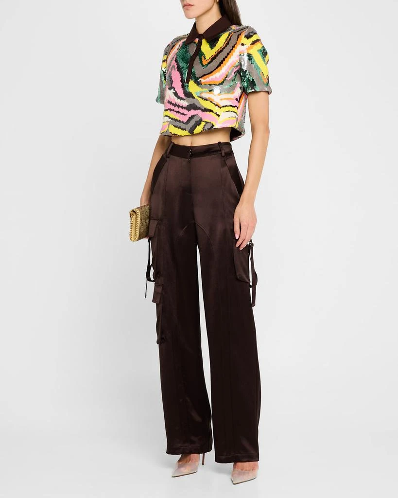 Le Superbe Pop Art Sequined Polo Top 2