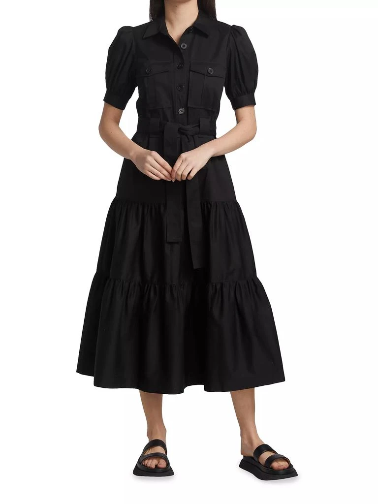 Derek Lam Buffy Poplin Utility Fit & Flare Midi-Dress 3