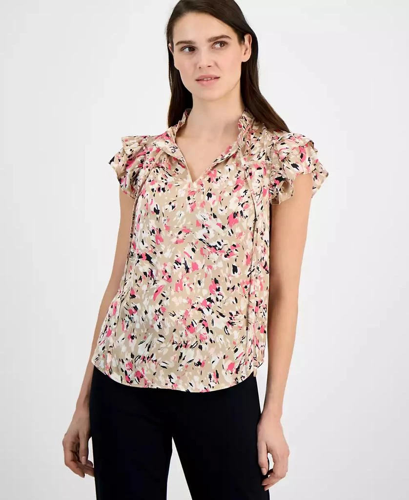Anne Klein Women's Ruffle-Trim Tie-Neck Blouse 1