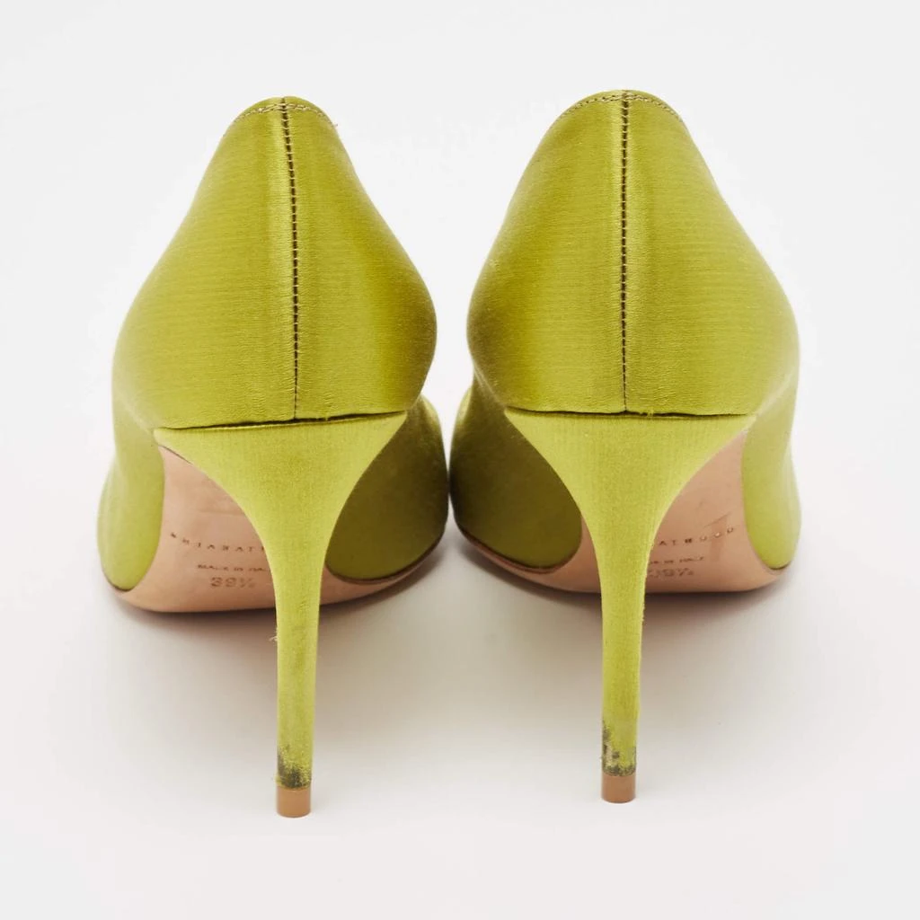 Brian Atwood Brian Atwood Green Satin Crystal Embellished Pointed Toe Pumps Size 39.5 5