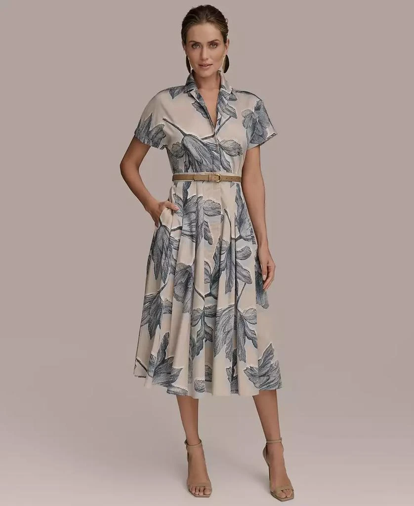 Donna Karan Women's Belted Floral Shirtdress 1