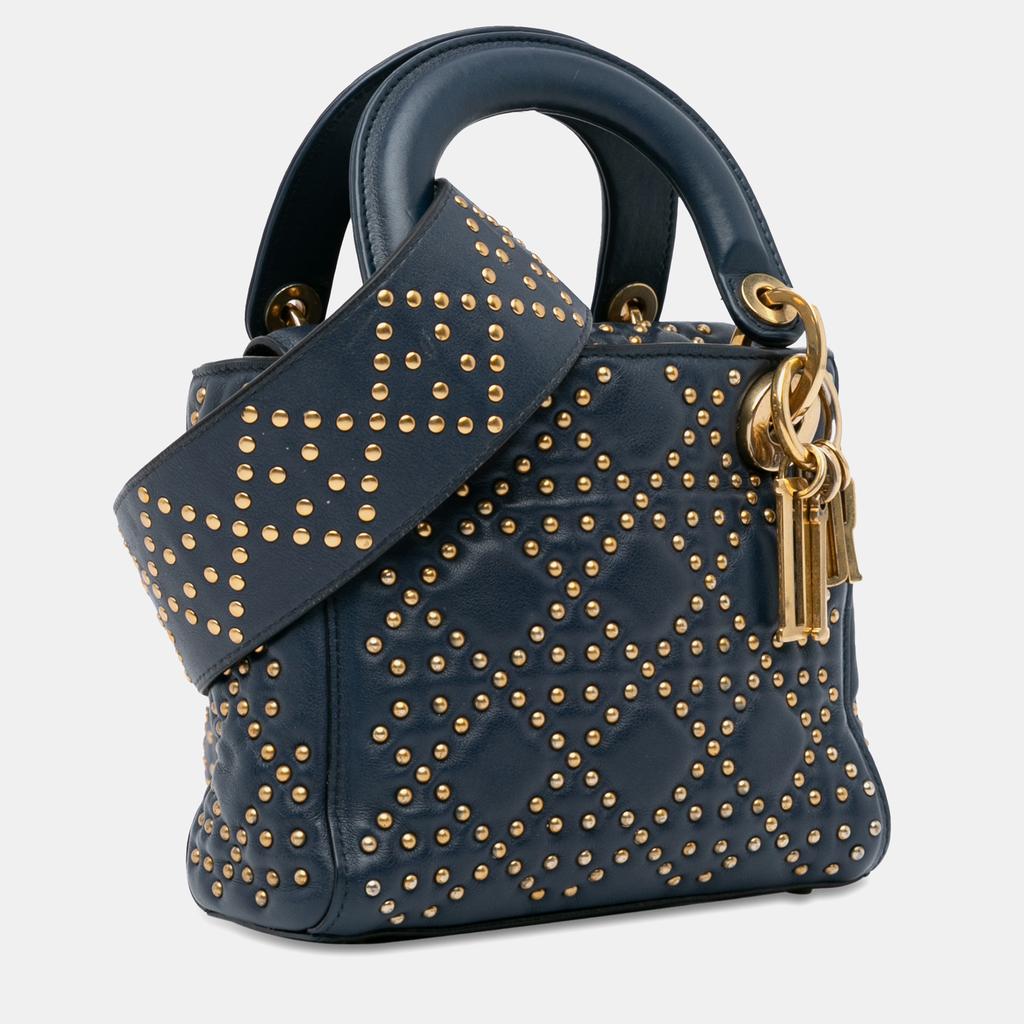 Dior Dior Mini Studded Lambskin Cannage Supple Lady Dior