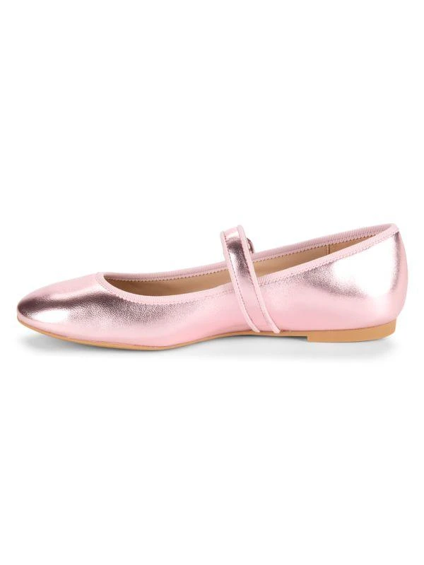 Stuart Weitzman Alice Metallic Leather Mary Jane Ballet Flats 4
