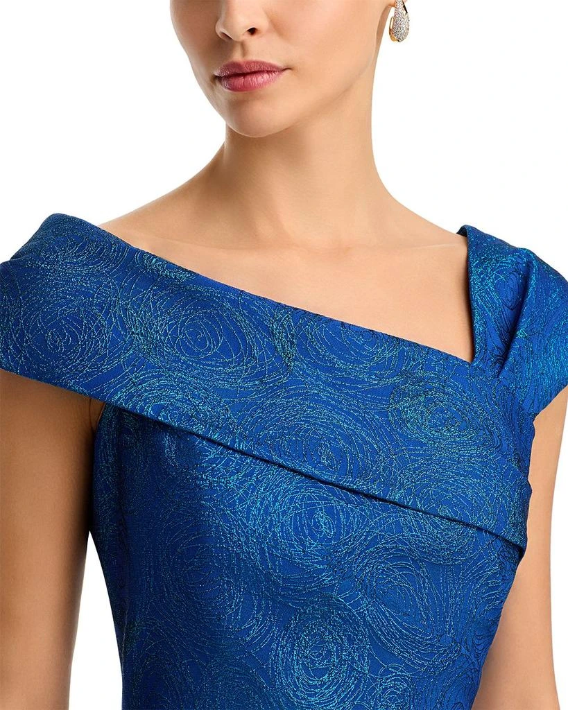 Teri Jon Metallic Jacquard Stretch Gown 6