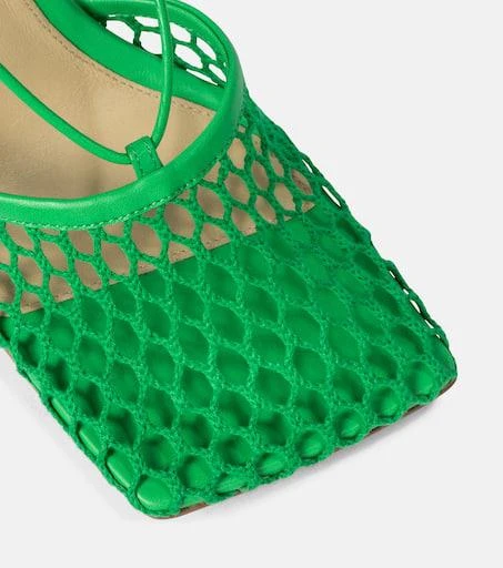 Bottega Veneta Stretch leather-trimmed mesh pumps 6
