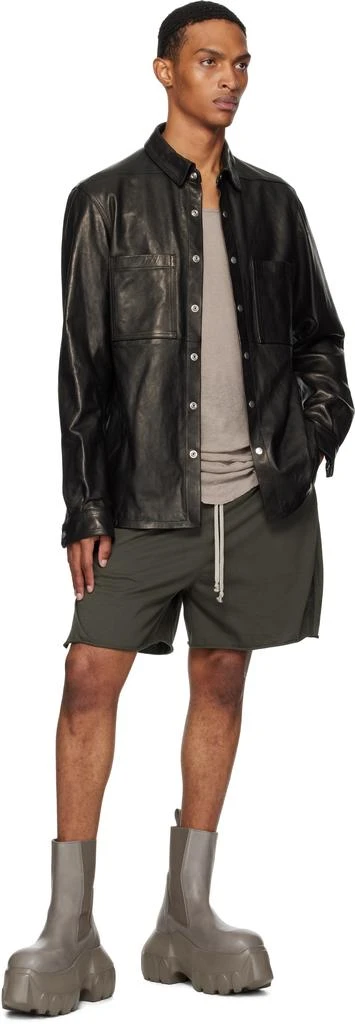 Rick Owens Black Concordians Outershirt Leather Jacket 4