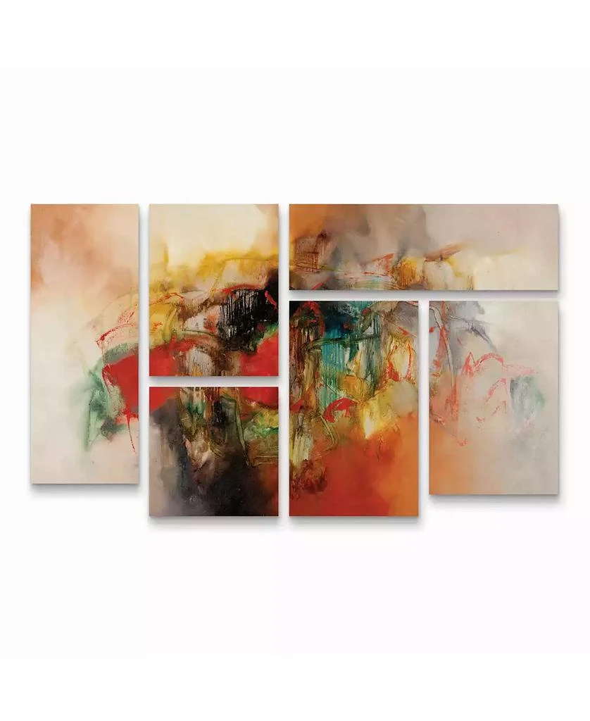 Trademark Global Zavaleta Abstract VI Multi Panel Art Set 6 Piece - 49" x 19" 1