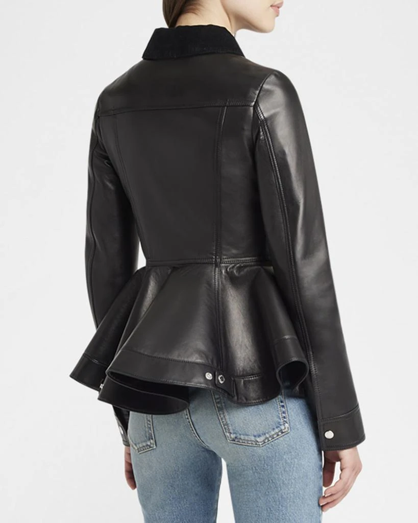 Alexander McQueen Leather Bird Peplum Jacket 3