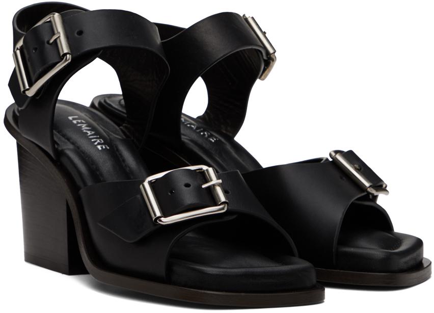 LEMAIRE Black Square 80 Heeled Sandals FR-37-IT-36 - Sandals