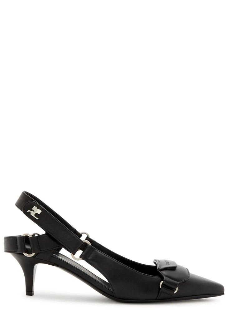 Courrèges Racer 65 leather slingback pumps 1