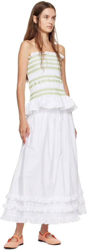 Molly Goddard White Olive Midi Skirt 4