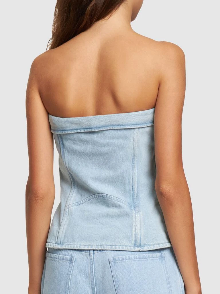 DION LEE Strapless Cotton Denim Zip Corset 2