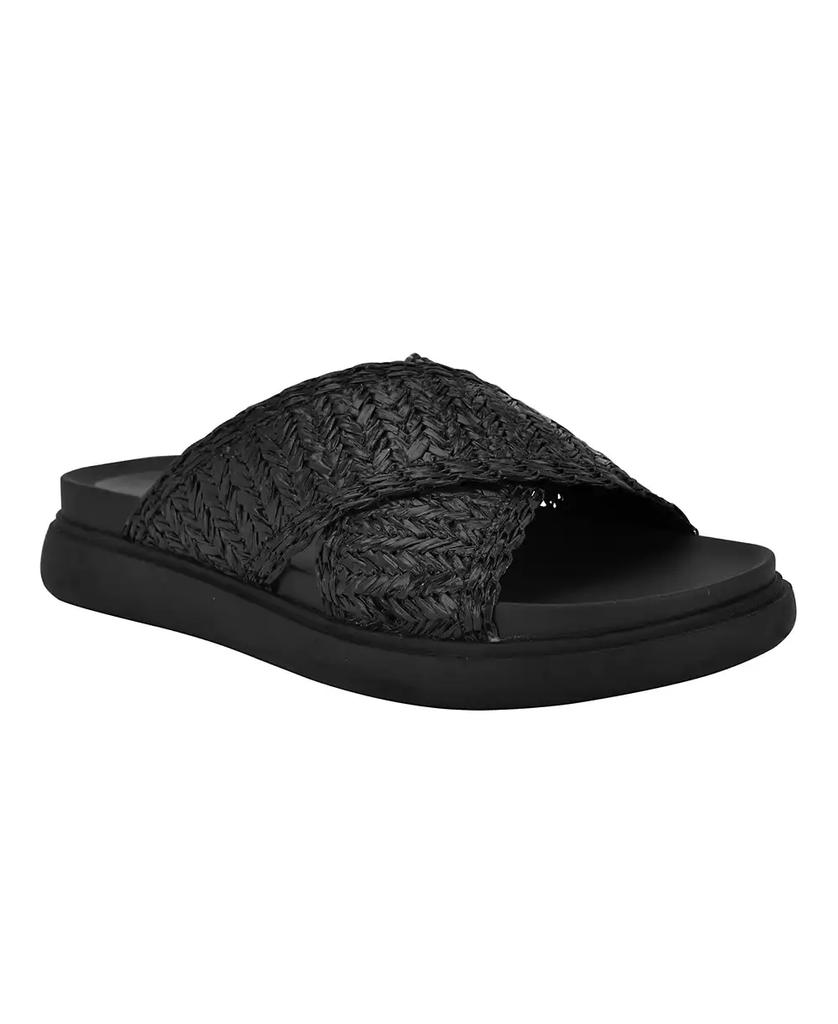 Calvin Klein Women's Pacen Woven Crisscross Flat Sandals