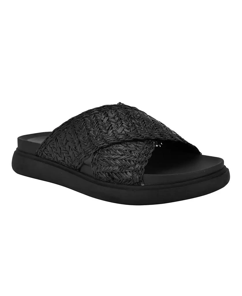 Calvin Klein Women's Pacen Woven Crisscross Flat Sandals
