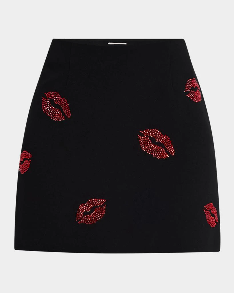 Cinq a Sept Doris Kissing Booth Embroidered Mini Skirt 1
