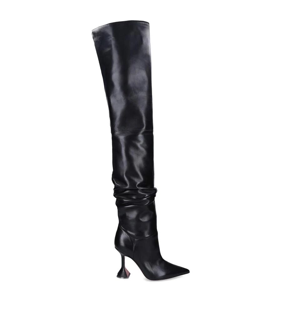Amina Muaddi Leather Olivia Over-The-Knee Boots 95 4