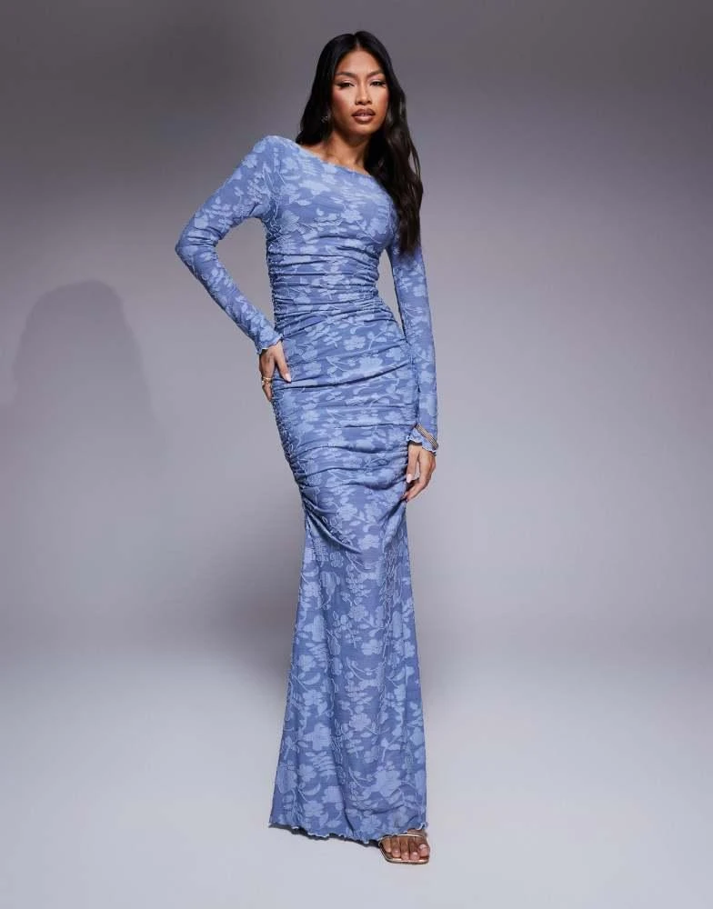 navy blue long strapless dress Star Avenue Strapless Drop Waist Maxi Dress Navy main image 0