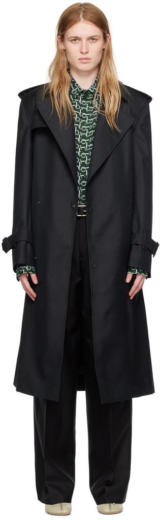 トレンチコート Burberry Black Long Trench Coat Burberry Belted Long Trench Coat | Black | FARFETCH