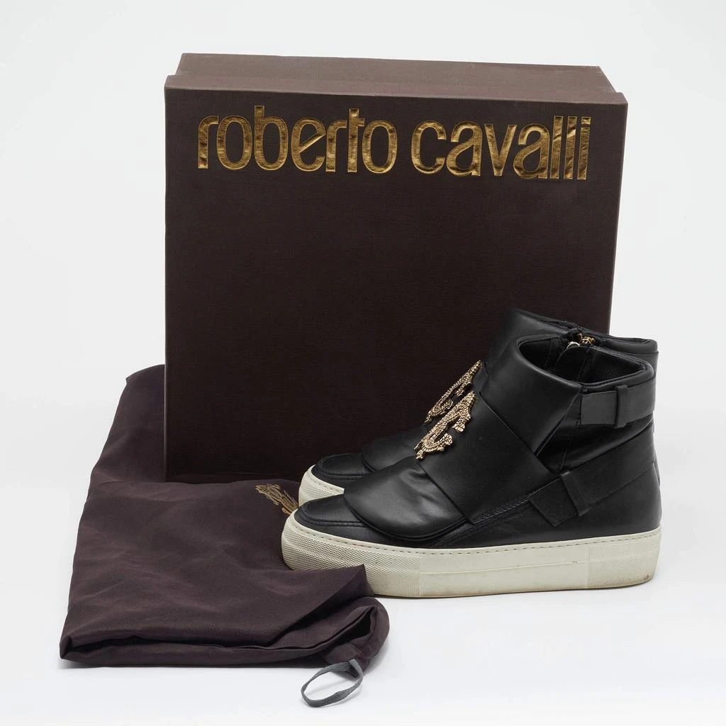Roberto Cavalli Roberto Cavalli Black Leather High Top Sneakers Size 36 9