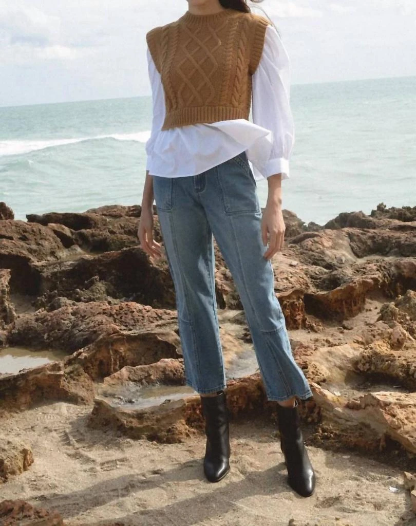 Elan Elan - Ryan Twofer Cable Sweater Vest Top 4