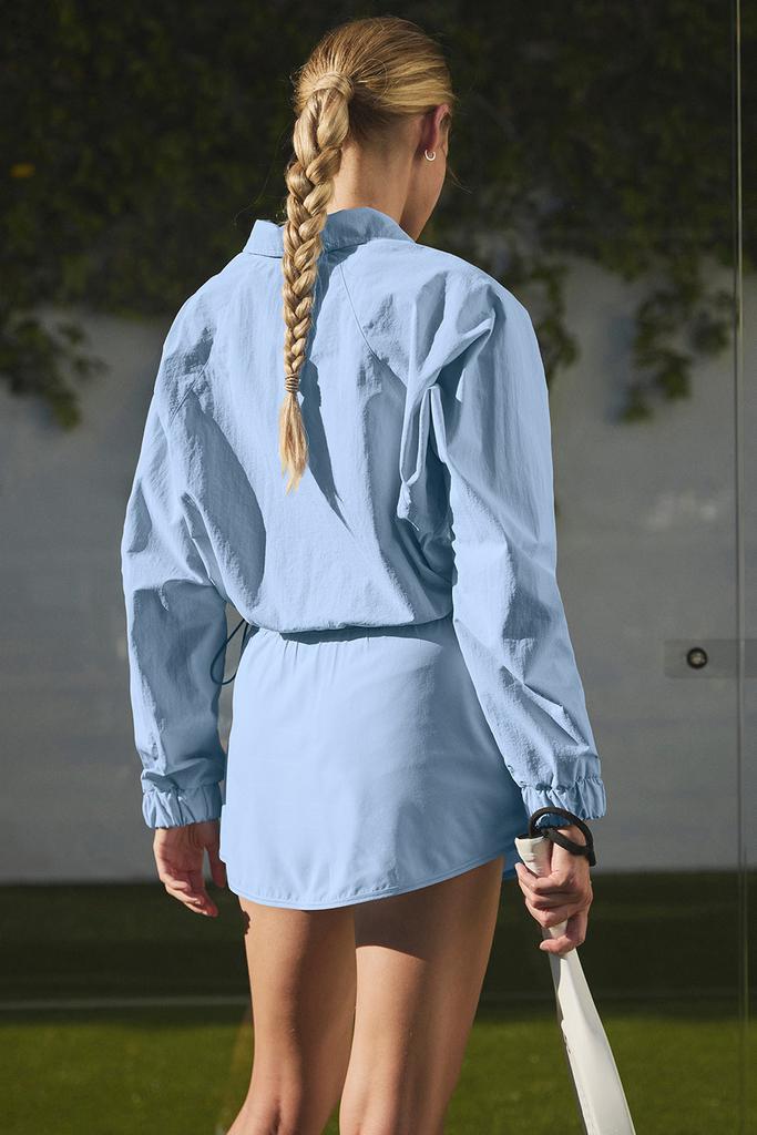 Alo Cropped 1/4 Zip Alumni Pullover - Seashell Blue - Hoodies