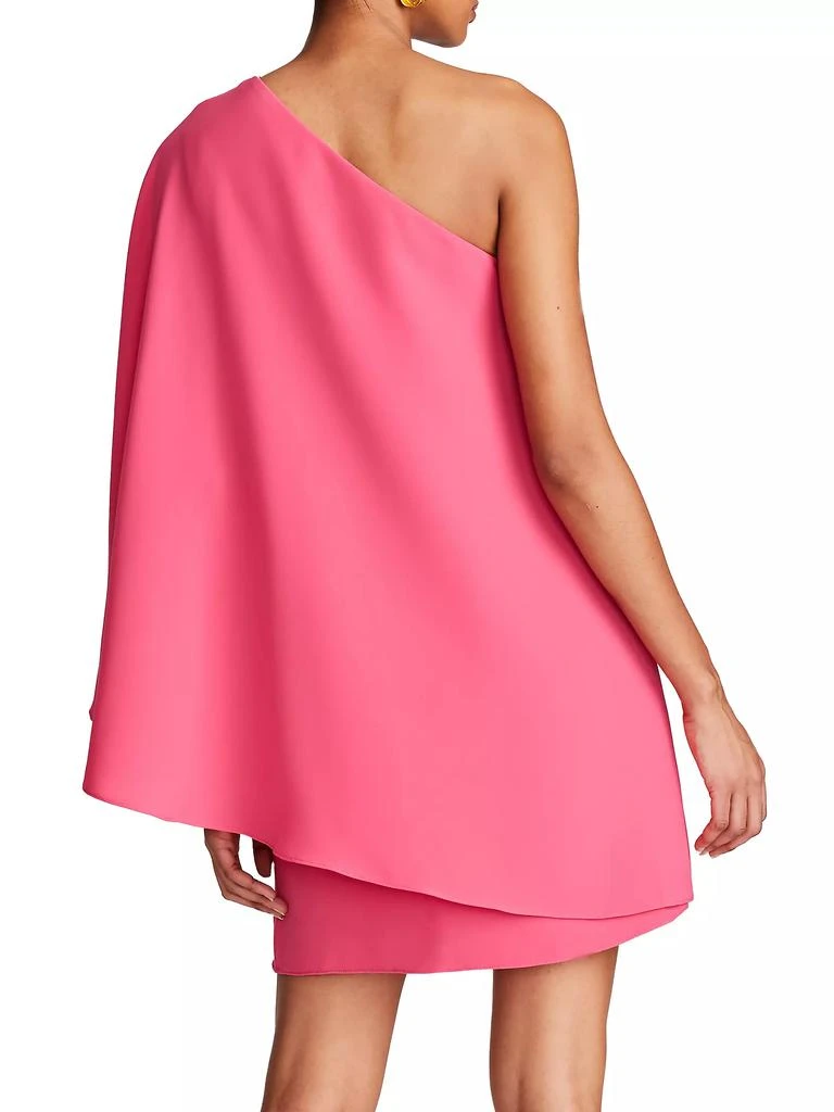 HALSTON Melina Crepe Draped Minidress 5