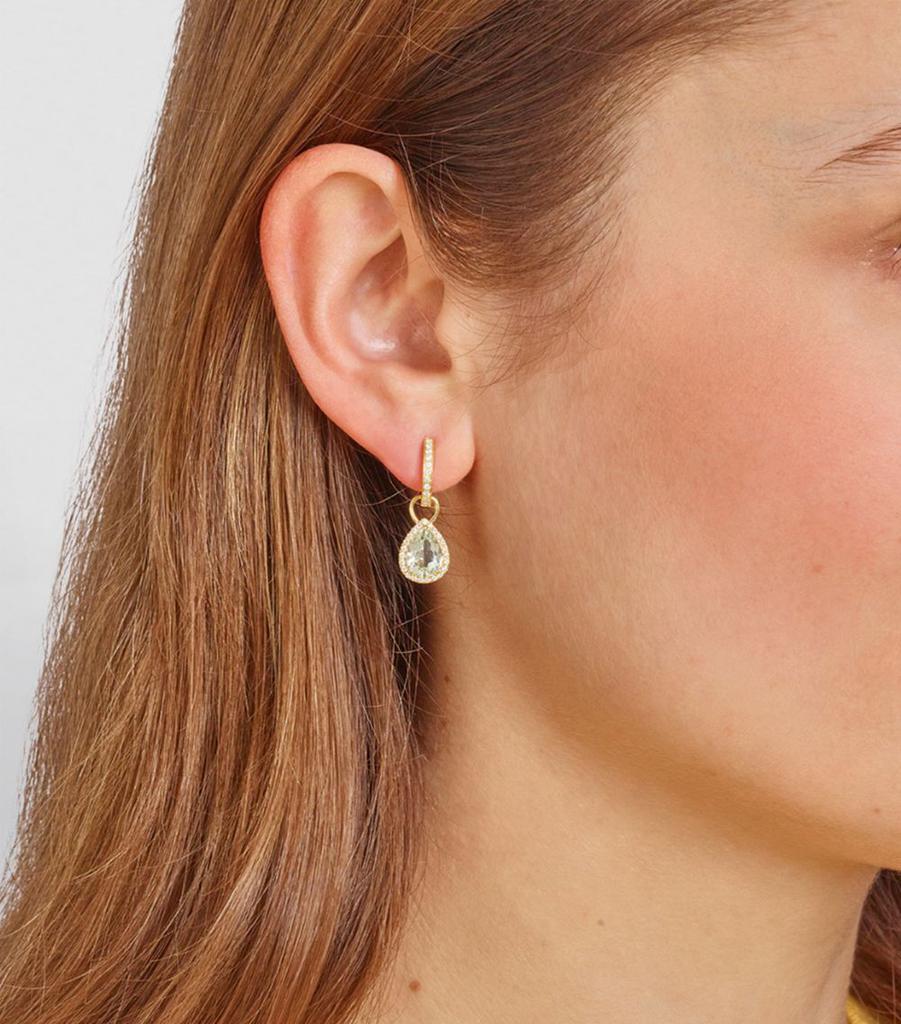 Kiki McDonough Yellow Gold, Diamond and Amethyst Grace Earrings