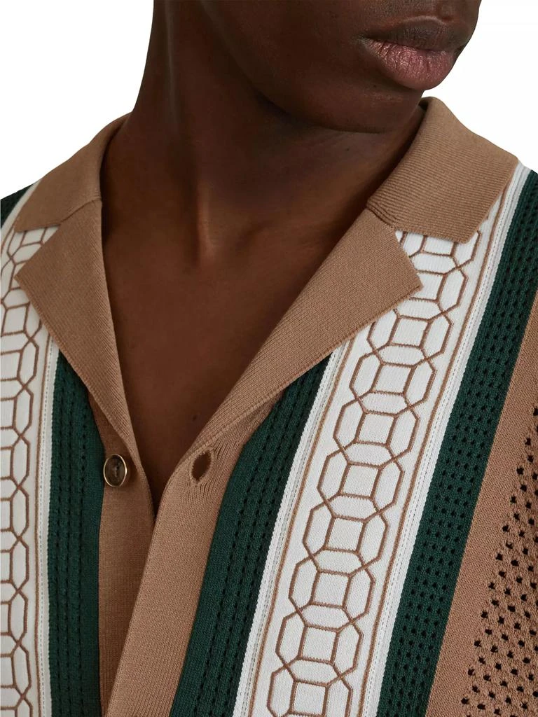 REISS Jensen Geometric Knit Short-Sleeve Shirt 5