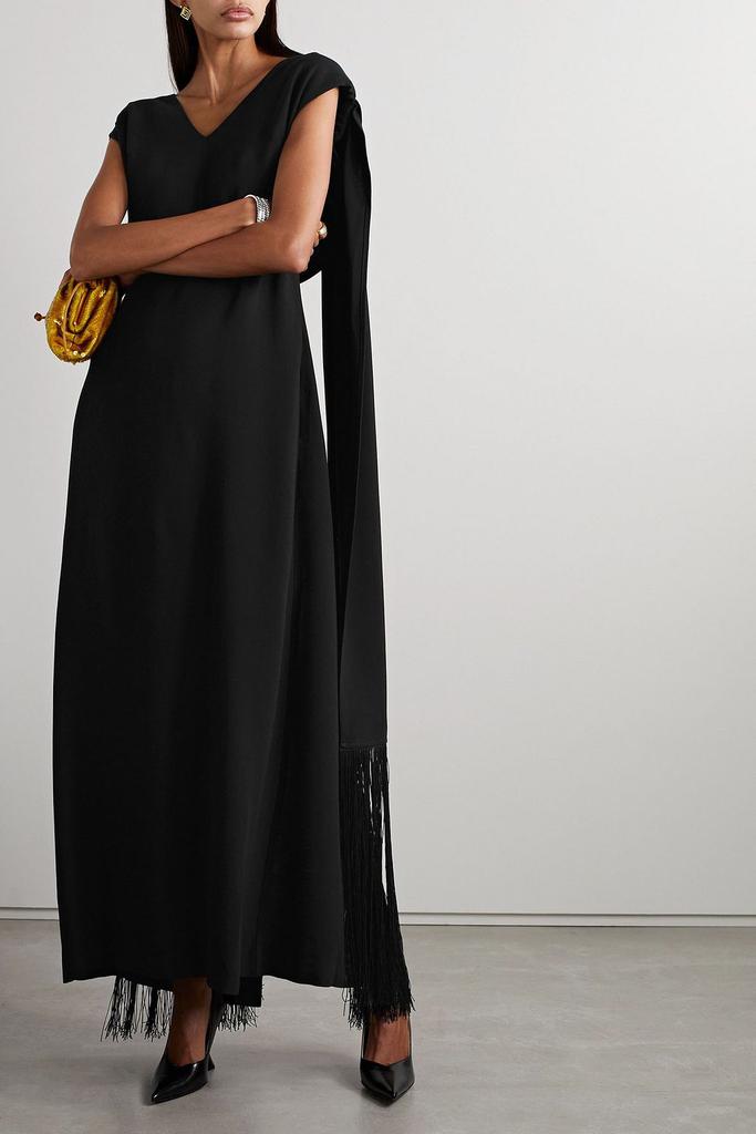 BY MALENE BIRGER Cressida draped fringed crepe maxi dress