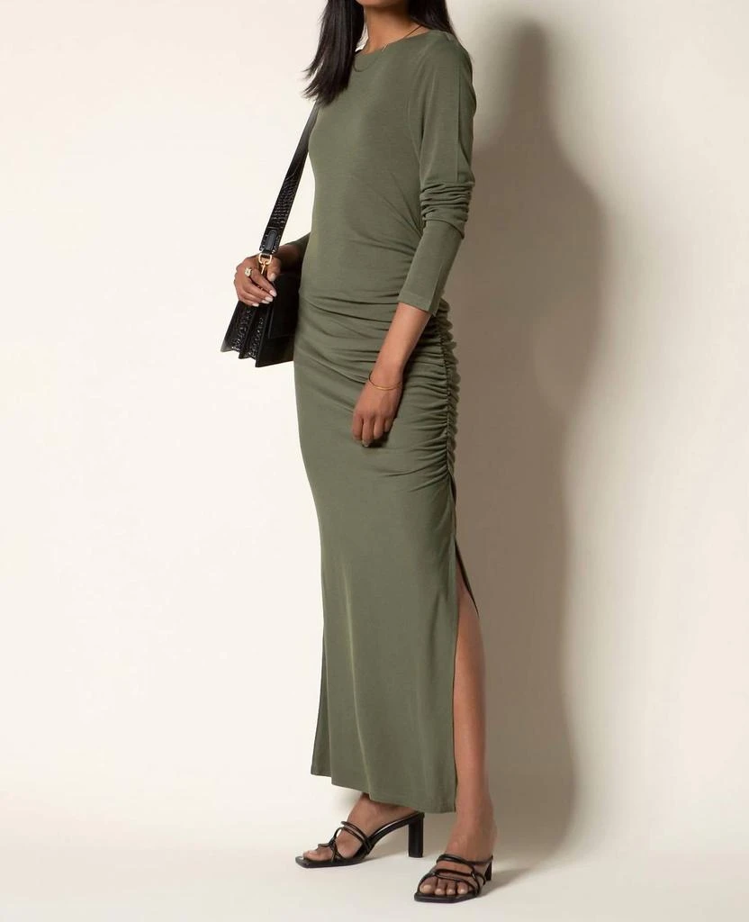 Tart Marine Long Sleeve Maxi Dress In Beetle 3