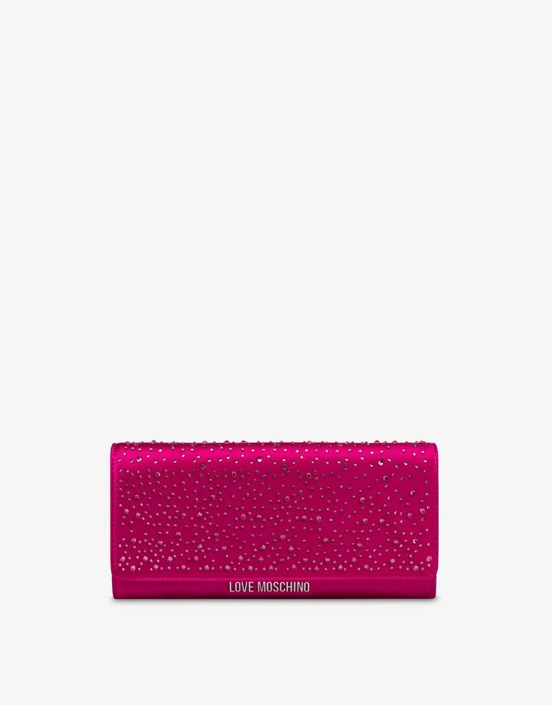 Love Moschino Satin Clutch With Rhinestones 1