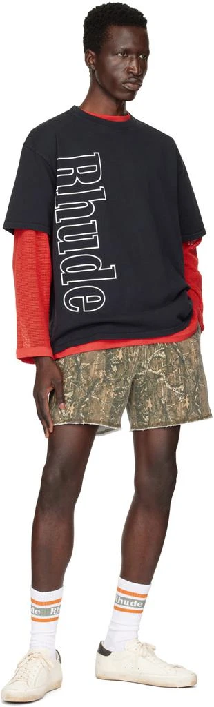 Rhude SSENSE Exclusive Black Side Logo T-Shirt 5