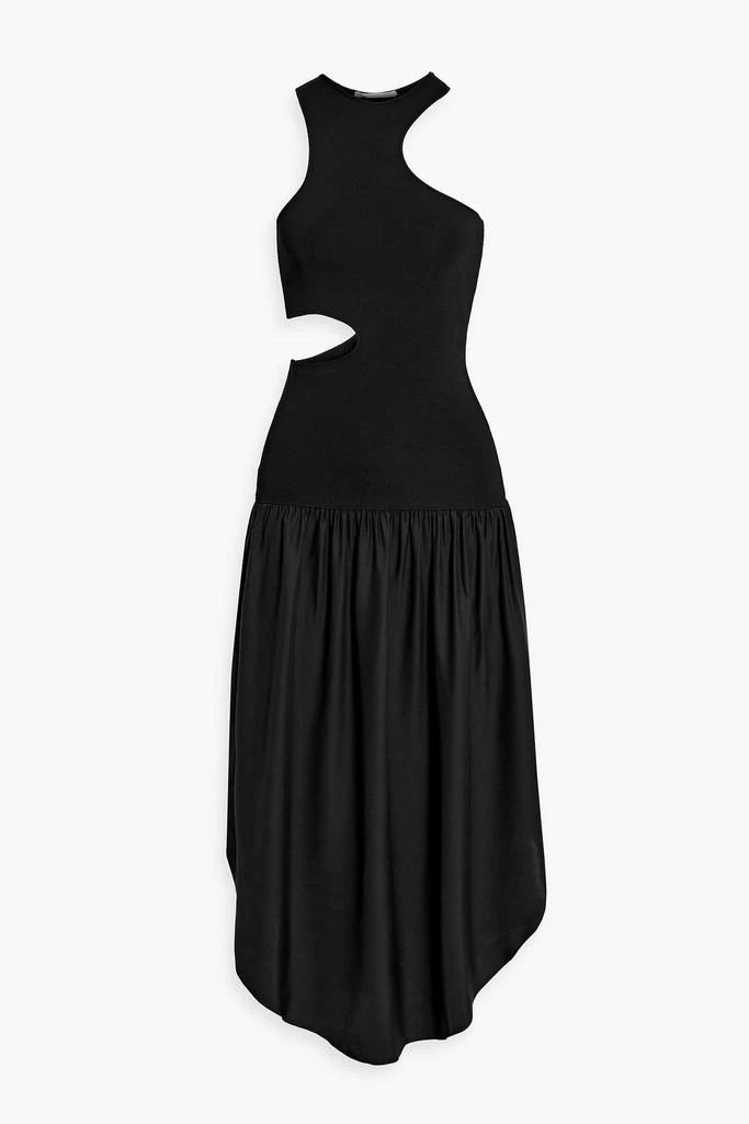 Stella McCartney Cutout silk and stretch-knit midi dress 1