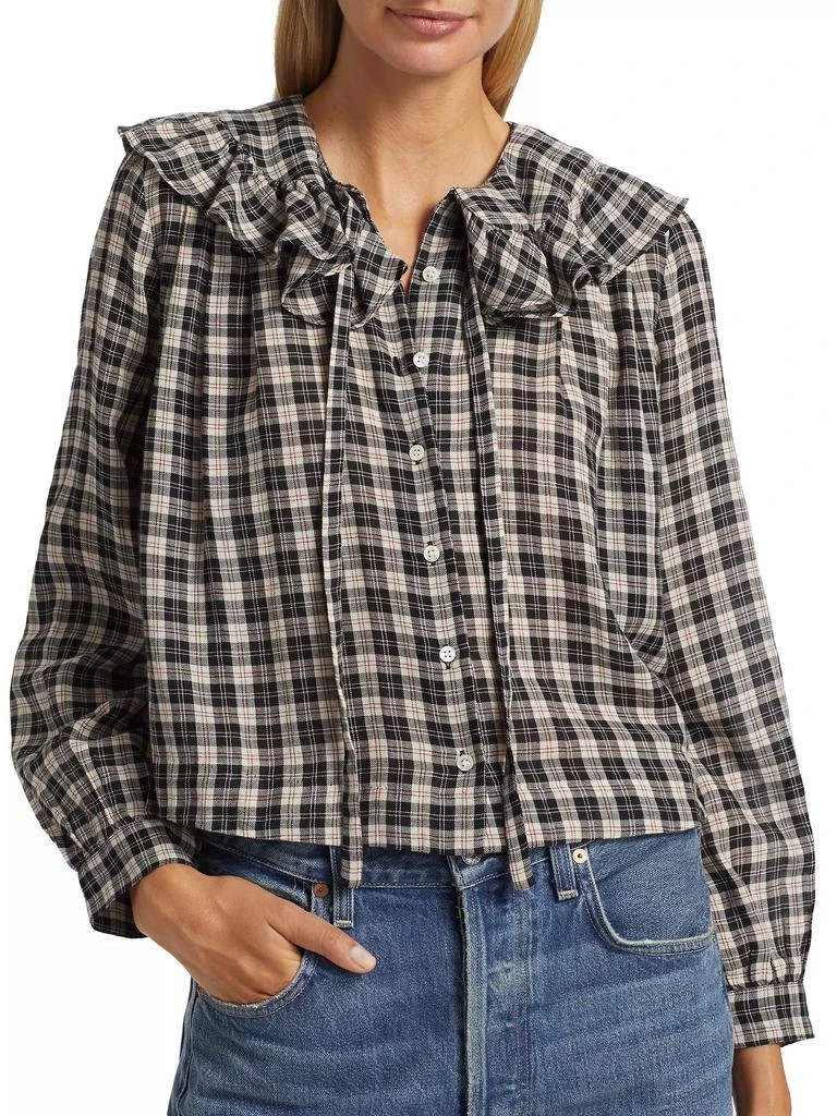 DÔEN Joelle Plaid Organic-Cotton Long-Sleeve Shirt 6