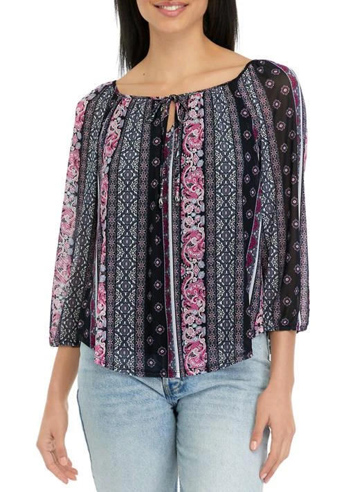 A. Byer Byer Juniors Printed Mesh Top 1