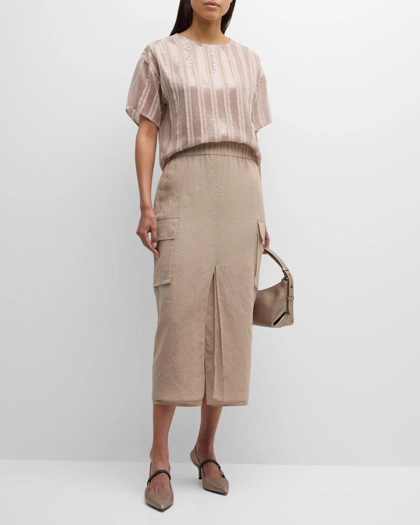 Brunello Cucinelli Organza Sheer Cargo Maxi Skirt 4