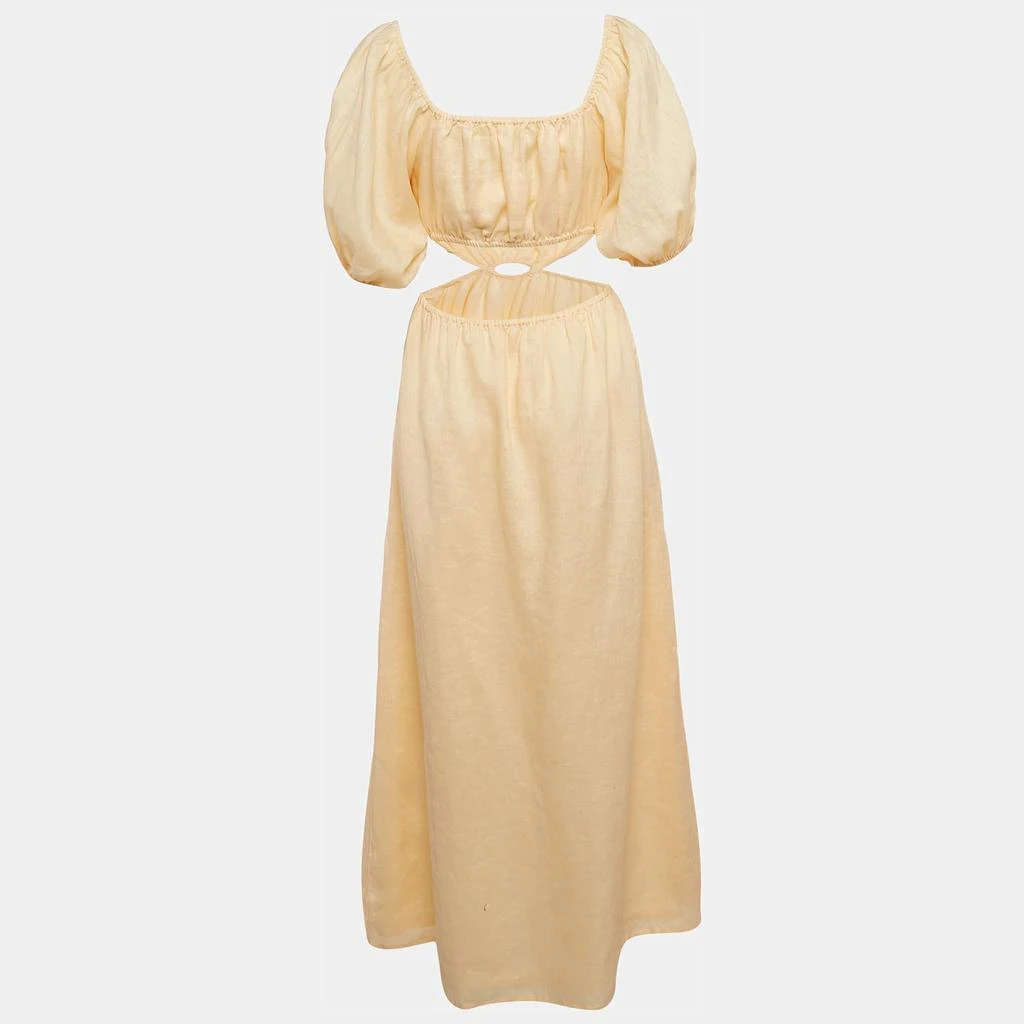 open lace back dress Faithfull the Brand Deva Midi Dress in Plain Orange  Coco & Lola
