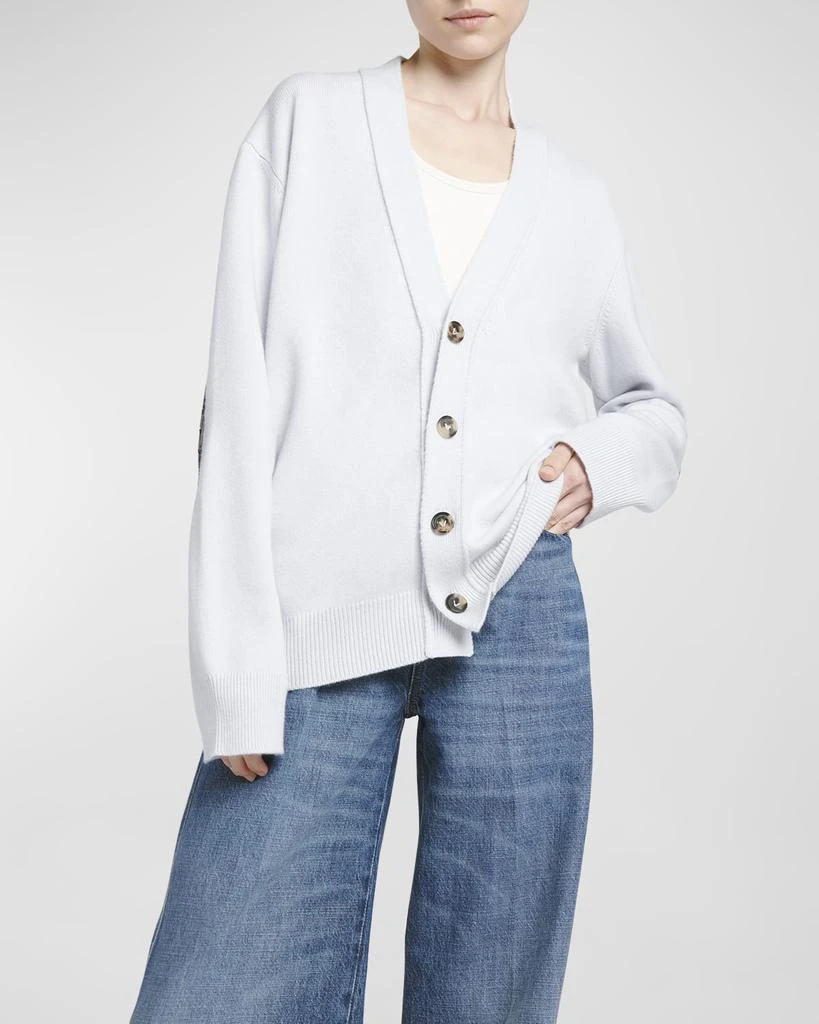 Bottega Veneta Classic Cashmere Cardigan with Intrec Patches 6