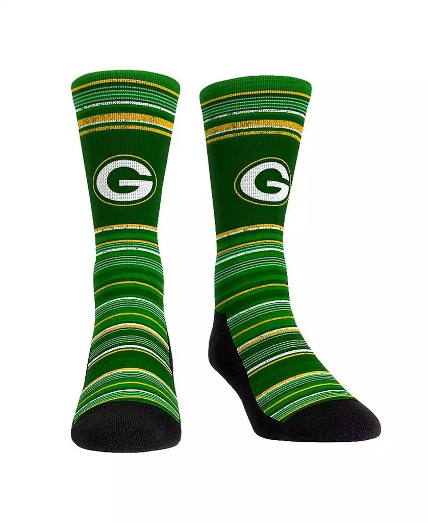 Rock 'Em Men's Green Bay Packers Primary Crew Socks Boxer Briefs Combo Pack 3